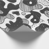abstrakte Doodart Tarnung, schwarz Geschenkpapier (Ecke)