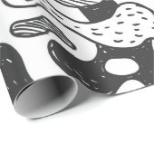 abstrakte Doodart Tarnung, schwarz Geschenkpapier (Rolleneckpunkt)