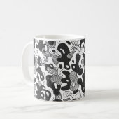 abstrakte Doodart Tarnung, schwarz Kaffeetasse (Vorderseite Links)