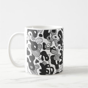 abstrakte Doodart Tarnung, schwarz Kaffeetasse