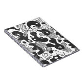 abstrakte Doodart Tarnung, schwarz Notizblock (Rechte Seite)