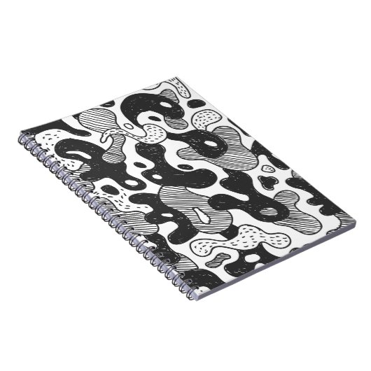 abstrakte Doodart Tarnung, schwarz Notizblock (Rechte Seite)