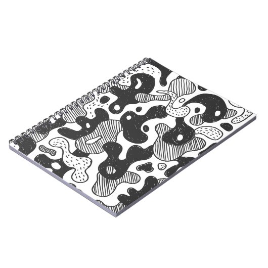 abstrakte Doodart Tarnung, schwarz Notizblock (Linke Seite)