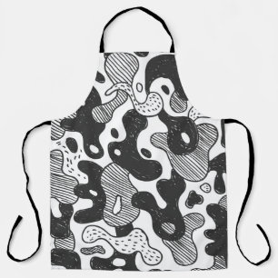 abstrakte Doodart Tarnung, schwarz Schürze