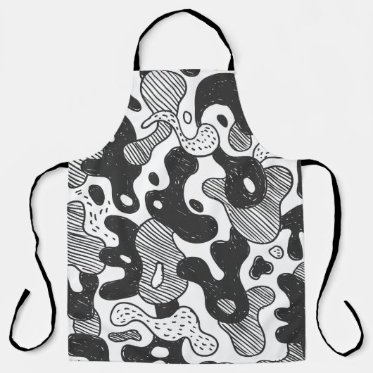 abstrakte Doodart Tarnung, schwarz Schürze (Vorderseite)