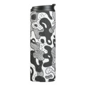 abstrakte Doodart Tarnung, schwarz Thermosbecher (Nach links gedreht)