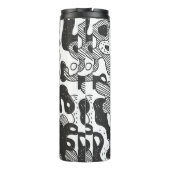 abstrakte Doodart Tarnung, schwarz Thermosbecher (Rückseite)