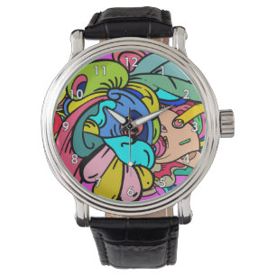 Abstrakte Doodle Art Armbanduhr