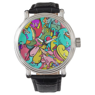 Abstrakte Doodle Art Armbanduhr