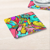 Abstrakte Doodle Art Rechteckiger Pappuntersetzer (angewinkelt)