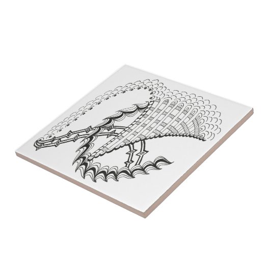 Abstrakte Doodle des Windrads Fliese (Seite)