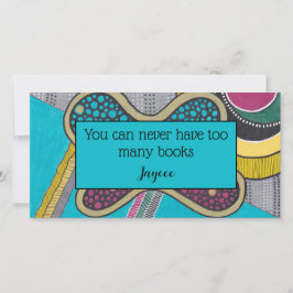 Abstrakte Doodle, helle Farben, Buchmarke Dankeskarte