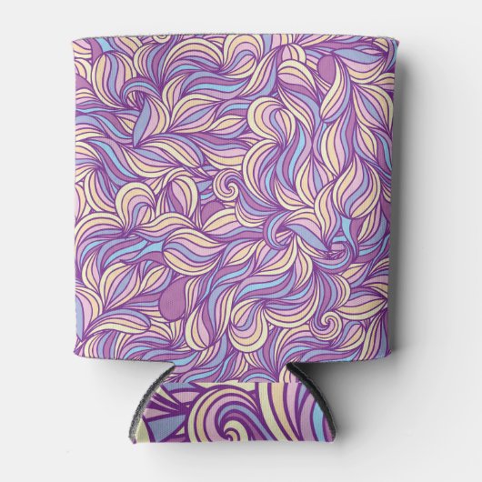 Abstrakte Doodle-Wellen: kreativer Hintergrund. Dosenkühler (Vorderseite)