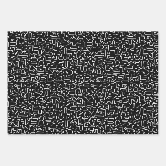 Abstrakte Doodles Geschenkpapier Set (Vorderseite)