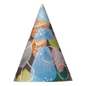 Abstrakte Doodles: Minimalistische Wasserfarbe Kun Partyhütchen (Vorderseite)