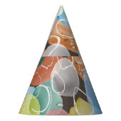 Abstrakte Doodles: Minimalistische Wasserfarbe Kun Partyhütchen (Links)