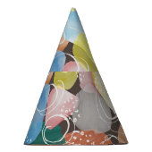 Abstrakte Doodles: Minimalistische Wasserfarbe Kun Partyhütchen (Rechts)