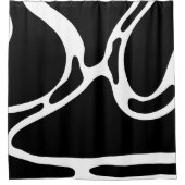 Abstrakte Doodles Schwarzweiß Duschvorhang (Vorderseite)
