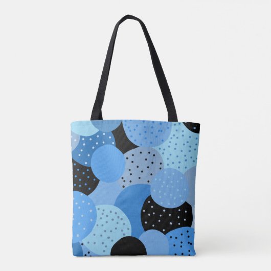 Abstrakte Dotty Blue Circles Tasche (Rückseite)