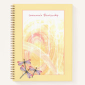 Abstrakte Dragonfische über Pastellfarben Notizblock (Vorderseite)