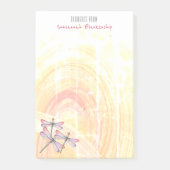 Abstrakte Dragonfische über Pastellfarben Post-it Klebezettel (Vorderseite)