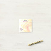 Abstrakte Dragonfische über Pastellfarben Post-it Klebezettel (Auf Schreibtisch)