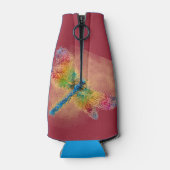 Abstrakte Dragonfly Art (rot) Flaschenkühler (Rückseite)