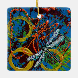 Abstrakte Dragonfly-Ornament Keramikornament