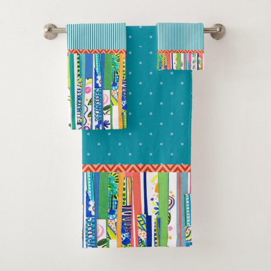 Abstrakte dramatische "Calypso"-Punkte Bindemittel Badhandtuch Set (Insitu)