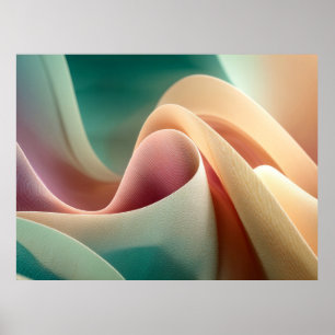 Abstrakte Draperie mit pastellfarbenem Farbverlauf Poster