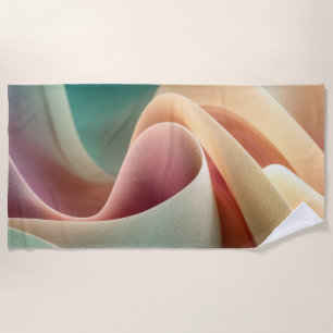 Abstrakte Draperie mit pastellfarbenem Farbverlauf Strandtuch