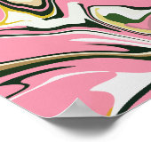 Abstrakte Drehkunst mit rosa, weiß und schwarz Poster (Ecke)