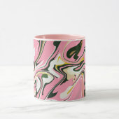 Abstrakte Drehkunst mit rosa, weiß und schwarz Tasse (Zentrum)