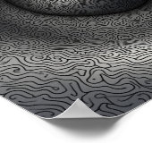 Abstrakte Drehmuster in einfarbiger Ausführung Poster (Ecke)