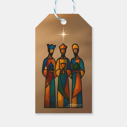 Abstrakte Drei Weisen Geschenkanhänger (Vorderseite)