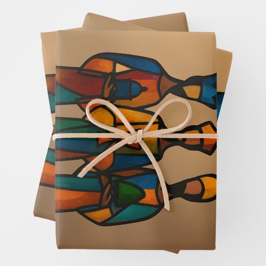 Abstrakte Drei Weisen Geschenkpapier Set (Beispiel)