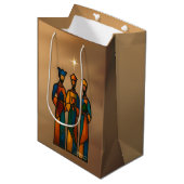 Abstrakte Drei Weisen Mittlere Geschenktüte (Vorderseite Schrägansicht)