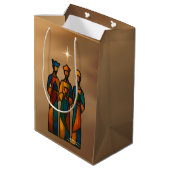 Abstrakte Drei Weisen Mittlere Geschenktüte (Rückseite Schrägansicht)