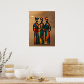 Abstrakte Drei Weisen Poster (Küche)