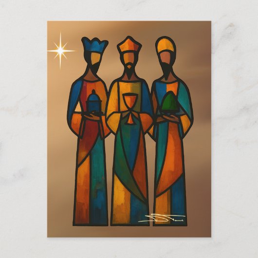 Abstrakte Drei Weisen Postkarte (Vorderseite)