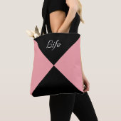 Abstrakte Dreieck-Tote-Tasche aus Schwarz und Kora Tasche (Von Nahem)