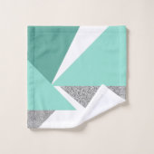 Abstrakte Dreiecke Badhandtuch Set (Waschlappen)