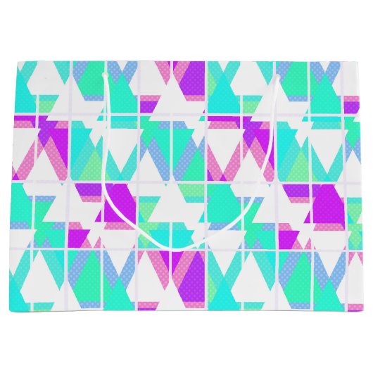 Abstrakte Dreiecke geometrisch modernes Muster Große Geschenktüte (Vorderseite)