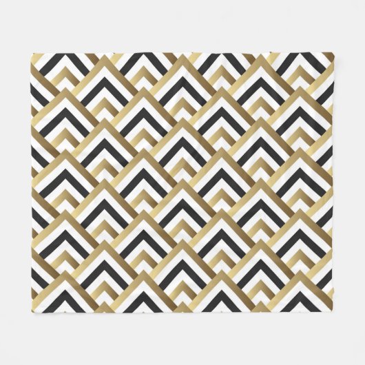 Abstrakte Dreiecke: Gold Black Seamless Fleecedecke (Vorderseite (Horizontal))