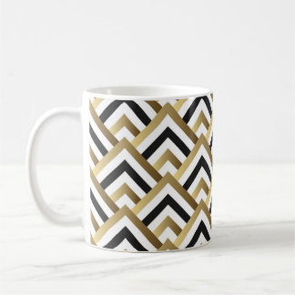 Abstrakte Dreiecke: Gold Black Seamless Kaffeetasse