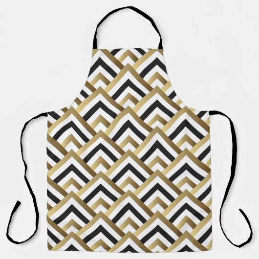 Abstrakte Dreiecke: Gold Black Seamless Schürze (Vorderseite)