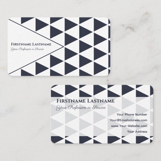 Abstrakte Dreiecke, grau-blaue Formen Visitenkarte (Vorne/Hinten)