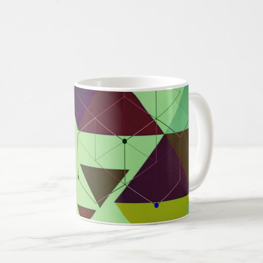 Abstrakte Dreiecke Kaffeetasse (VorderseiteRechts)