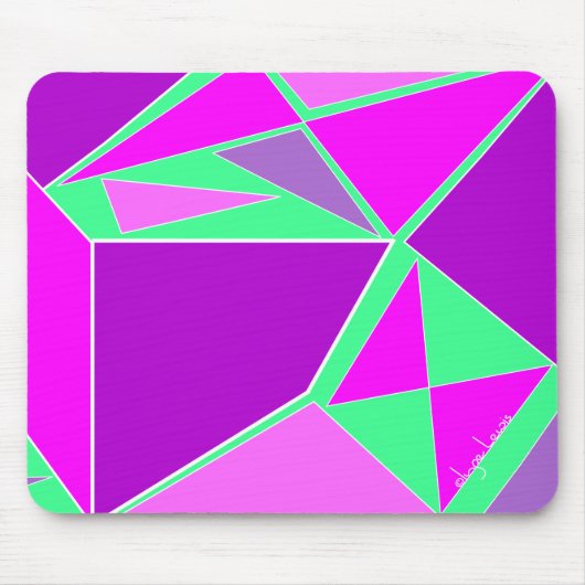 Abstrakte Dreiecke lila und grün Mousepad (Vorne)