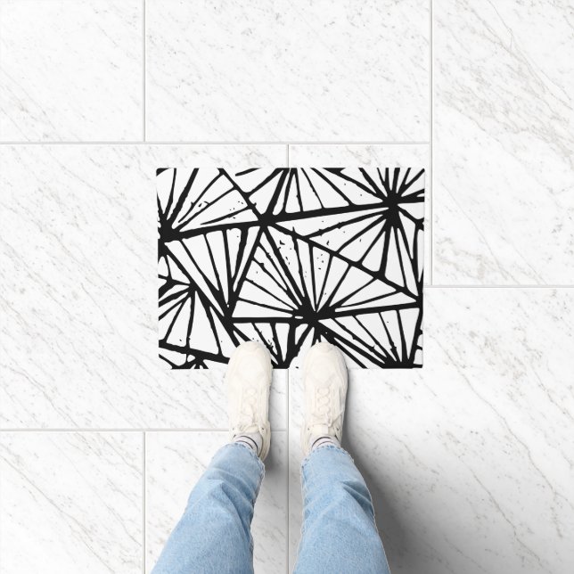 Abstrakte Dreiecke Lino Drucktür matte (Indoor)